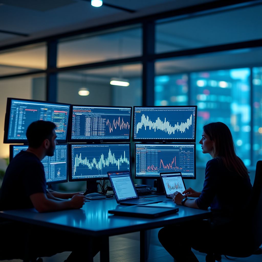 Equipo de analistas trabajando